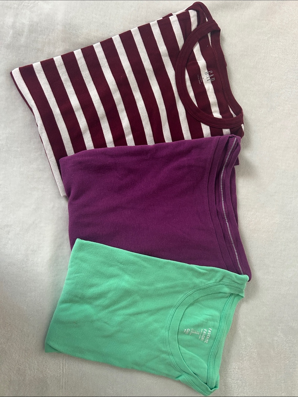 GAP Long Sleeve Tees - Burgundy/White Stripe, Purple, Mint